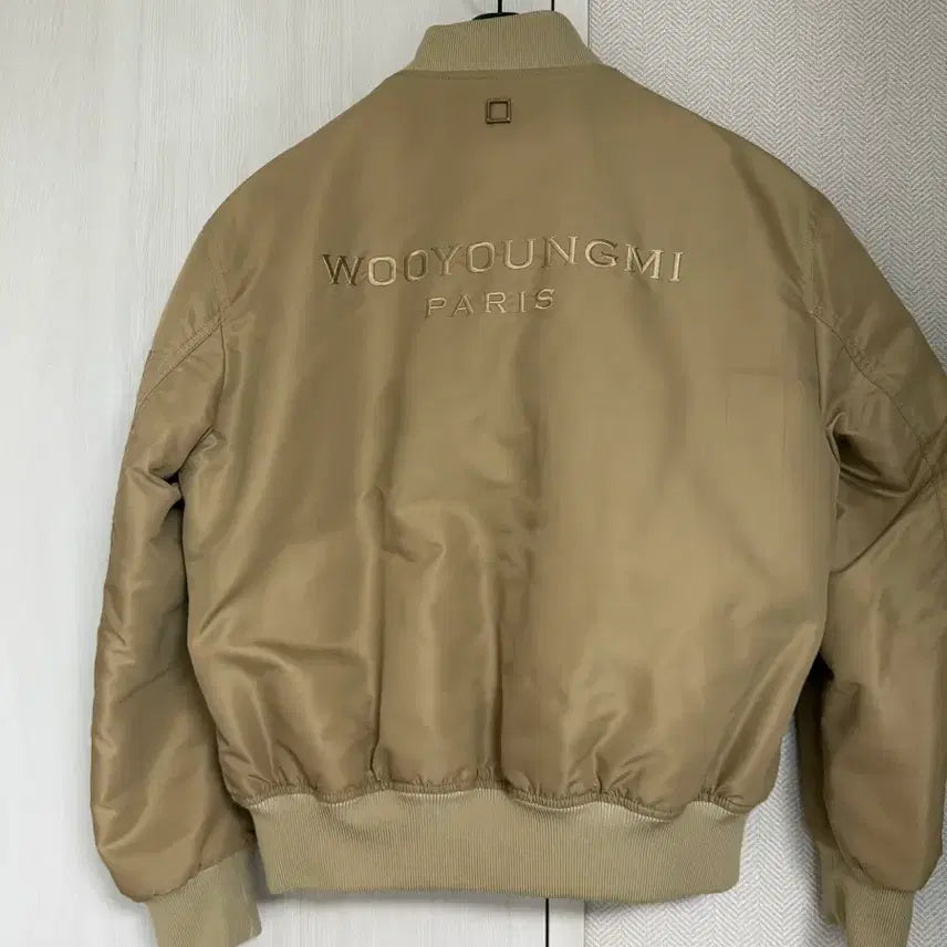 [BUNJANG] Wooyoungmi Back Logo MA-1 Bomber Jacket Beige / (46) 우영미 백로고 마원 점퍼 베이지