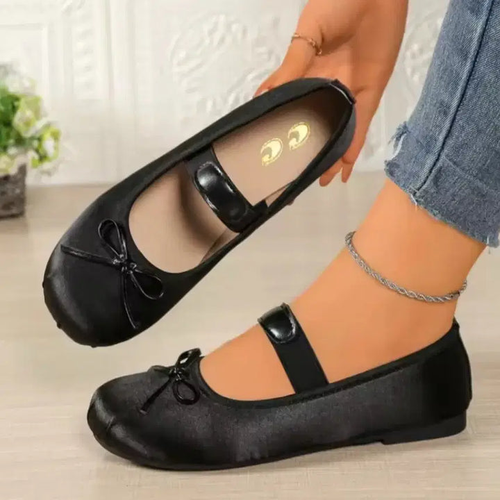 [BUNJANG] Black Strap Flat Shoes Size 255 / 블랙 스트랩 플랫슈즈 255