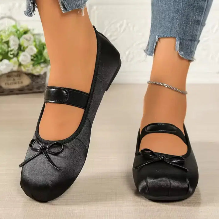 [BUNJANG] Black Strap Flat Shoes Size 255 / 블랙 스트랩 플랫슈즈 255