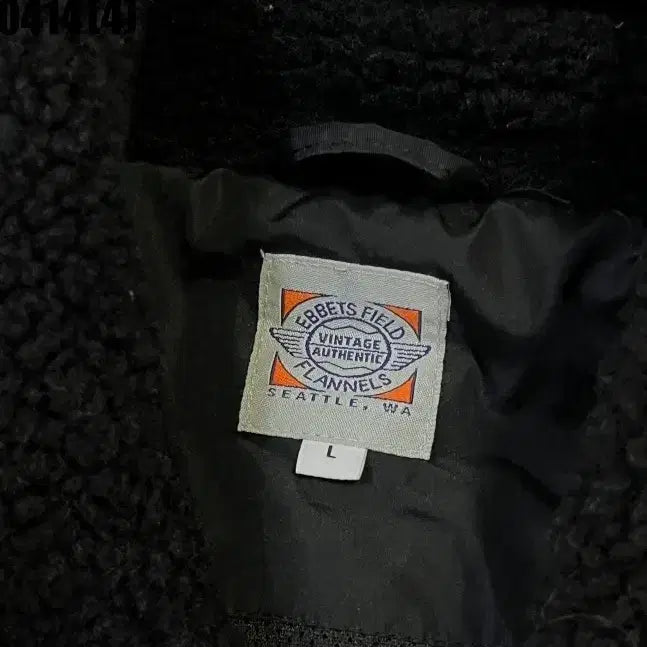 [BUNJANG] EBBETS FIELD Black C Logo Fleece Jacket / L 이벳필드 블랙 C로고 뽀글이 플리스 자켓 0414(4)