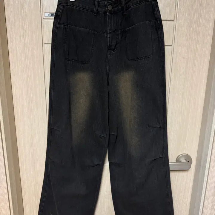 [BUNJANG] Black Denim Wide Pants / 흑청데님와이드팬츠