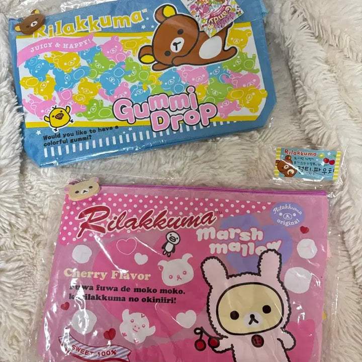 [BUNJANG] Rilakkuma Rilakkuma &amp; Korilakkuma Bundle Set Pouches / (고전)리락쿠마 파우치 핑크 블루 리락쿠마 코리락쿠마(일괄)