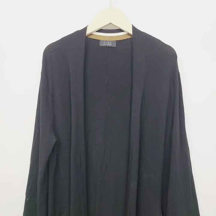 [BUNJANG] Hansome Time 배색 Long Cardigan / 한섬 타임(TIME) 배색 롱 가디건 (77/L)