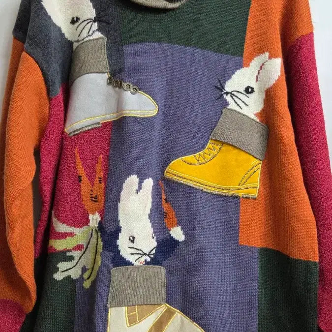 [BUNJANG] Unknown Rabbit Pattern Knit Dress / Unknown 브랜드 토끼 패턴 니트 원피스