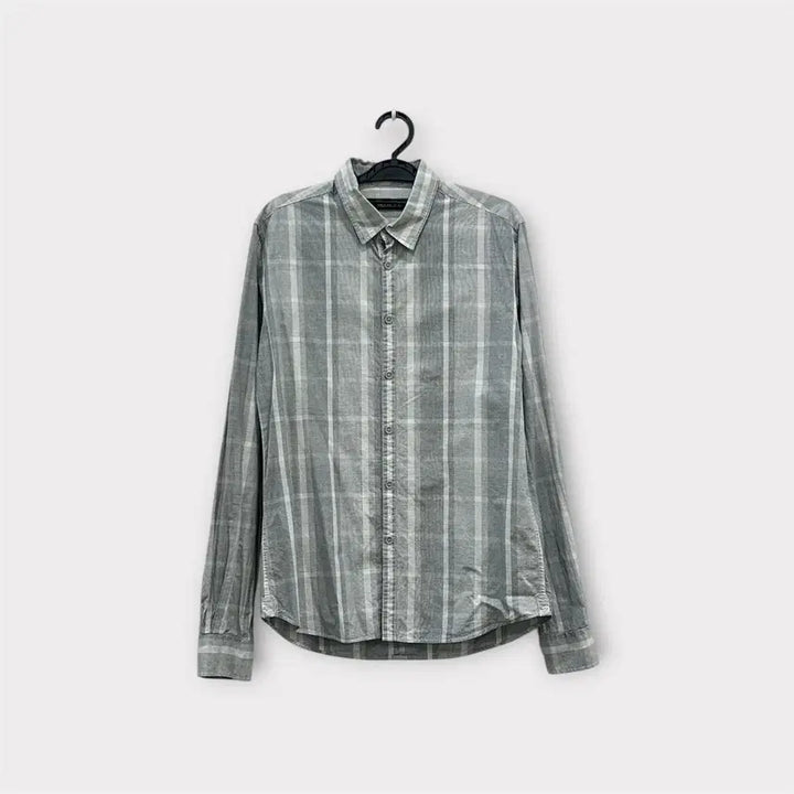 [BUNJANG] DKNY Grey Check Shirt 100% Cotton / [M] DKNY 그레이 체크 셔츠