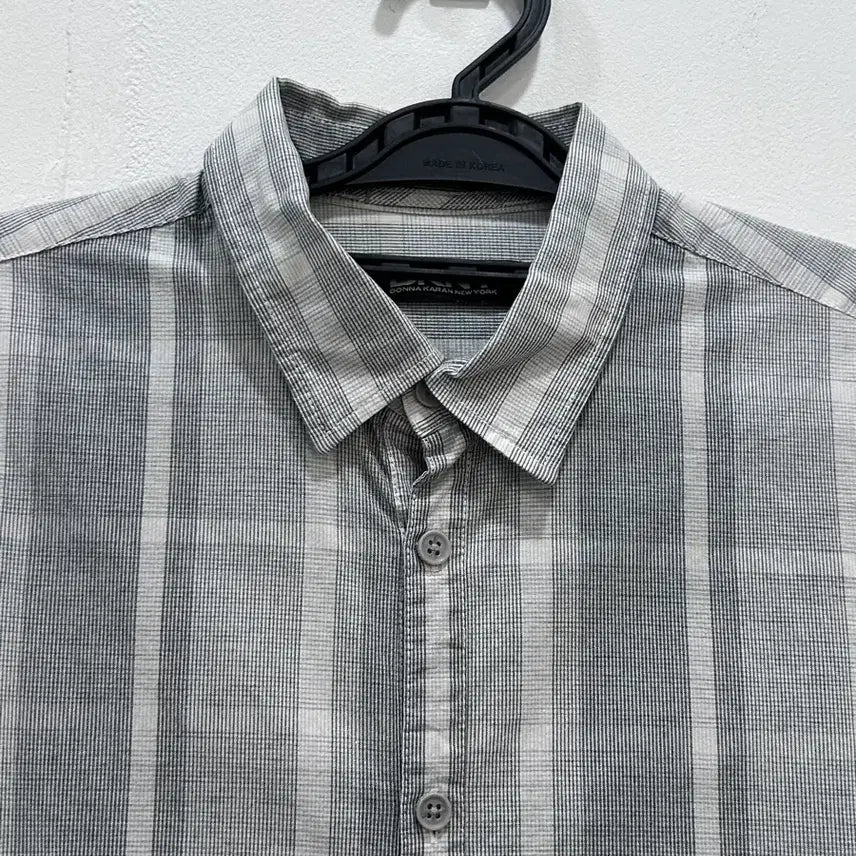 [BUNJANG] DKNY Grey Check Shirt 100% Cotton / [M] DKNY 그레이 체크 셔츠