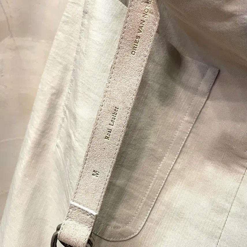 [BUNJANG] Dresvan Norton Leather Belted Linen Skirt / 드리스반 노튼 레더 벨티드 린넨 홈방 골반 스커트 66골반