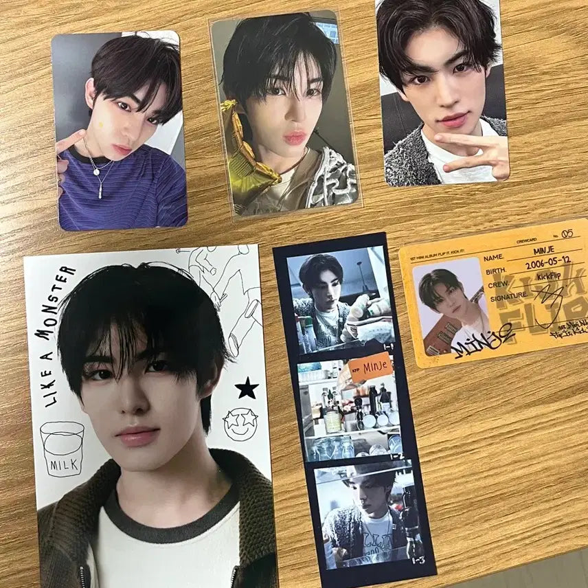 [BUNJANG] Kickflip Minje Star Patch POB + Other Photocards Bundle Set / 킥플립 민제 별패치 공방포카+ 다른 포카, 사진 일괄