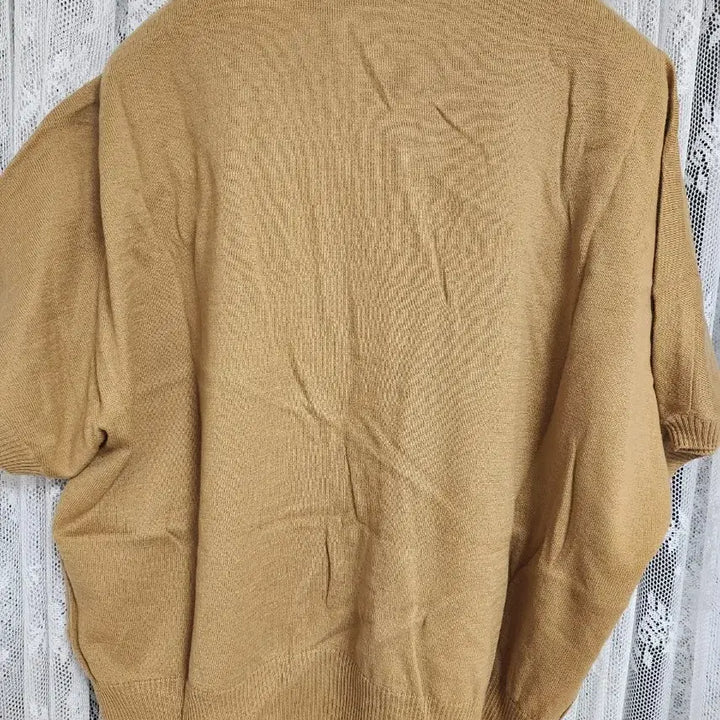 [BUNJANG] KARA Neckline Short Sleeve Knit Top / 카라넥 반팔 니트 브라운