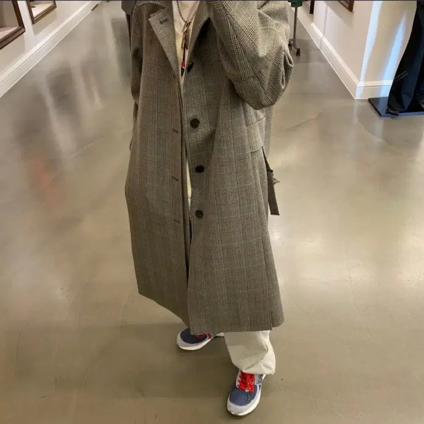 [SOLD OUT] (48) 우영미 턴업체크 맥코트