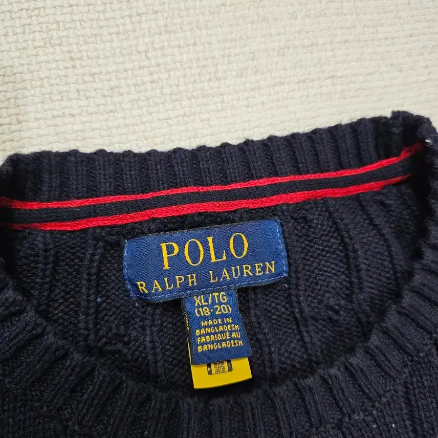 [BUNJANG] Polo Ralph Lauren Cotton Crewneck Knit Sweater / [XL(18-20)] 폴로 랄프로렌 스카이블루 코튼 크루넥 니트