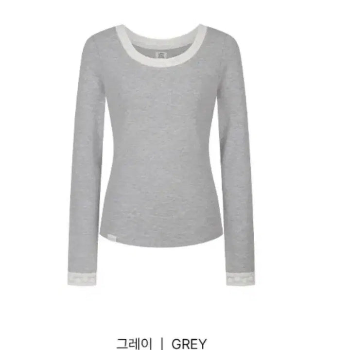 [BUNJANG] Letter From Moon Lace Boat Neck T-Shirt Gray / 레터프롬문 레터즈 레이스 보트넥 티셔츠 그레이
