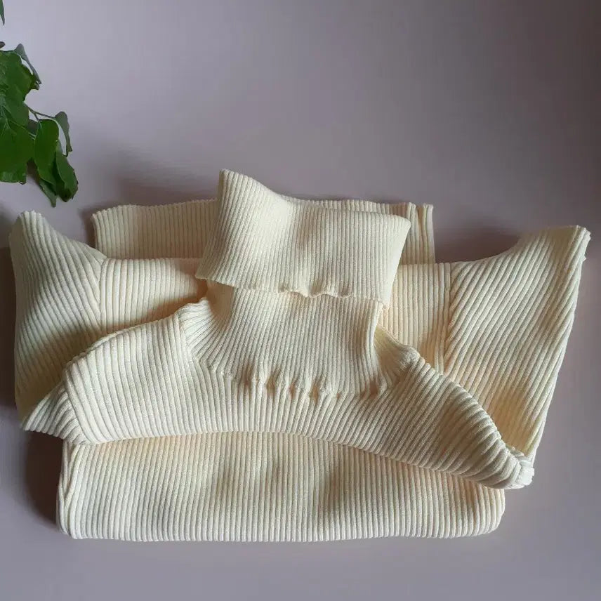 [BUNJANG] System Butter Yellow Ribbed Short-Sleeve Top / 한섬 시스템 골지 반팔 티 버터옐로