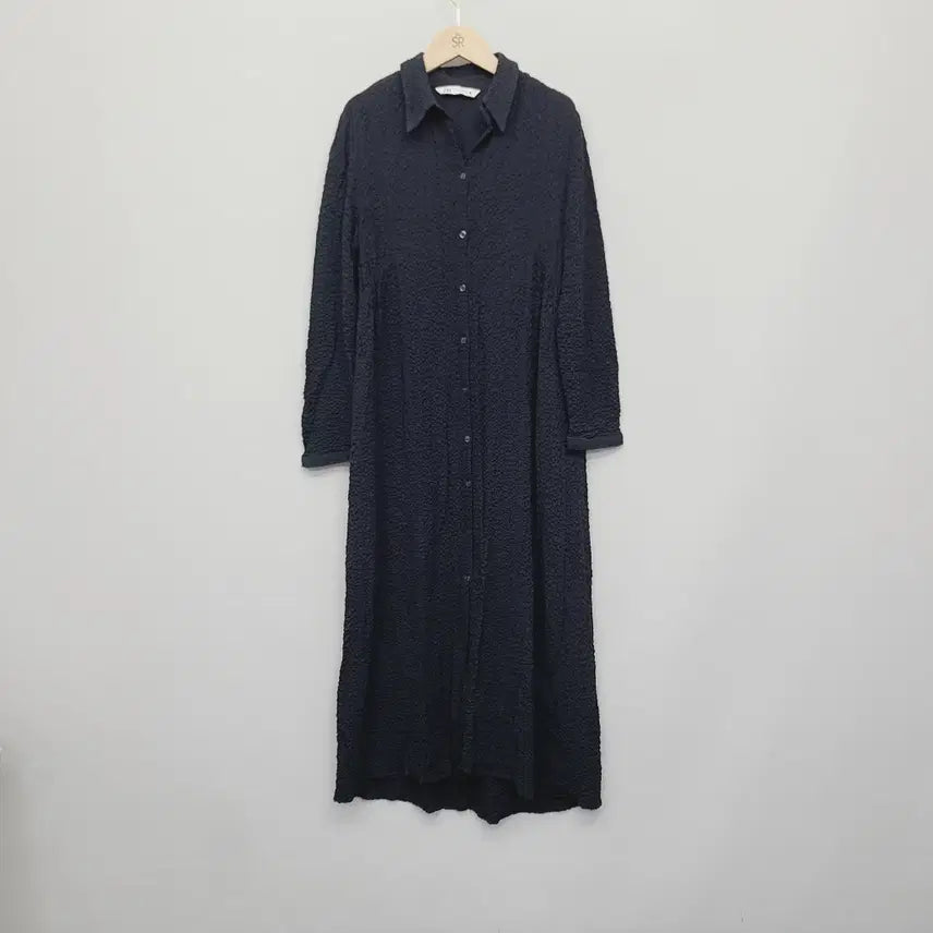 [BUNJANG] ZARA Textured Button Front Maxi Long Dress (Black) / [ZARA/XS] 자라 텍스처 버튼 프런트 맥시 롱 원피스 (블랙)