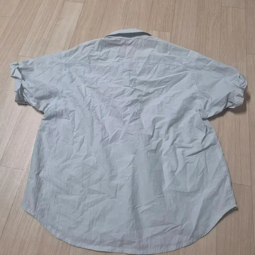 [BUNJANG] Vintage Sky Blue Short Sleeve Shirt / 홍대 빈티지하늘색 반팔 셔츠