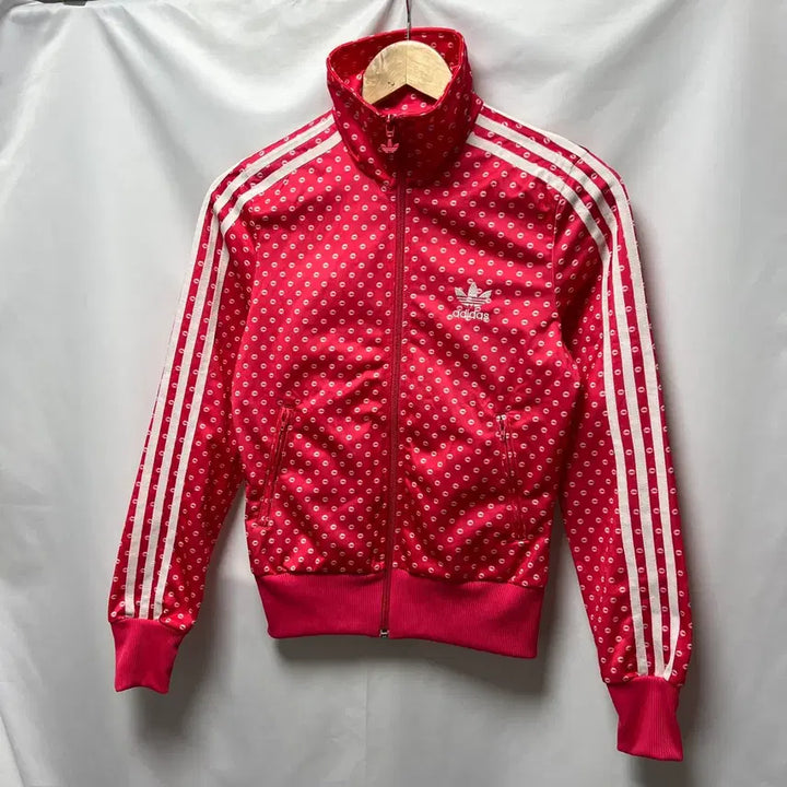 [SOLD OUT] [정품/85] 아디다스 파이어버드 립 땡땡이 핑크분홍 트랙탑/져지