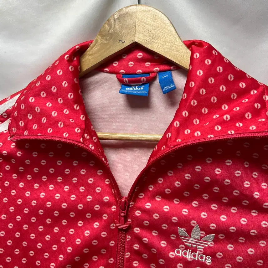 [SOLD OUT] [정품/85] 아디다스 파이어버드 립 땡땡이 핑크분홍 트랙탑/져지