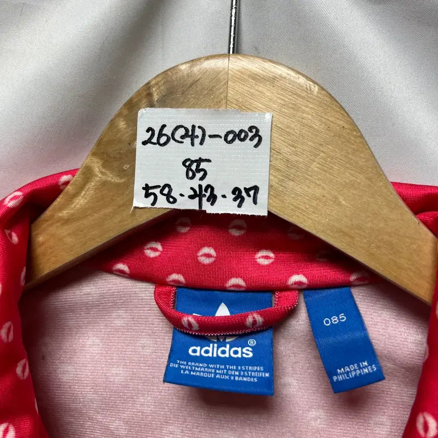 [SOLD OUT] [정품/85] 아디다스 파이어버드 립 땡땡이 핑크분홍 트랙탑/져지