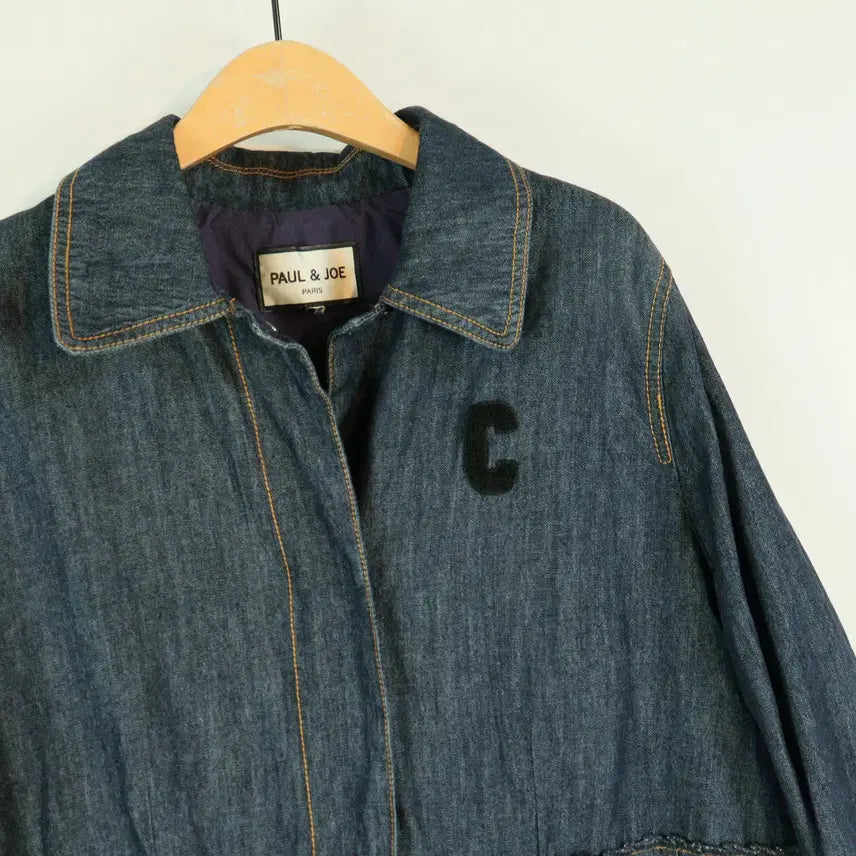 [BUNJANG] PAUL &amp; JOE Frill Denim Jacket / PAUL &amp; JOE 데님 프릴 자켓 77 여성 크롭 데님자켓