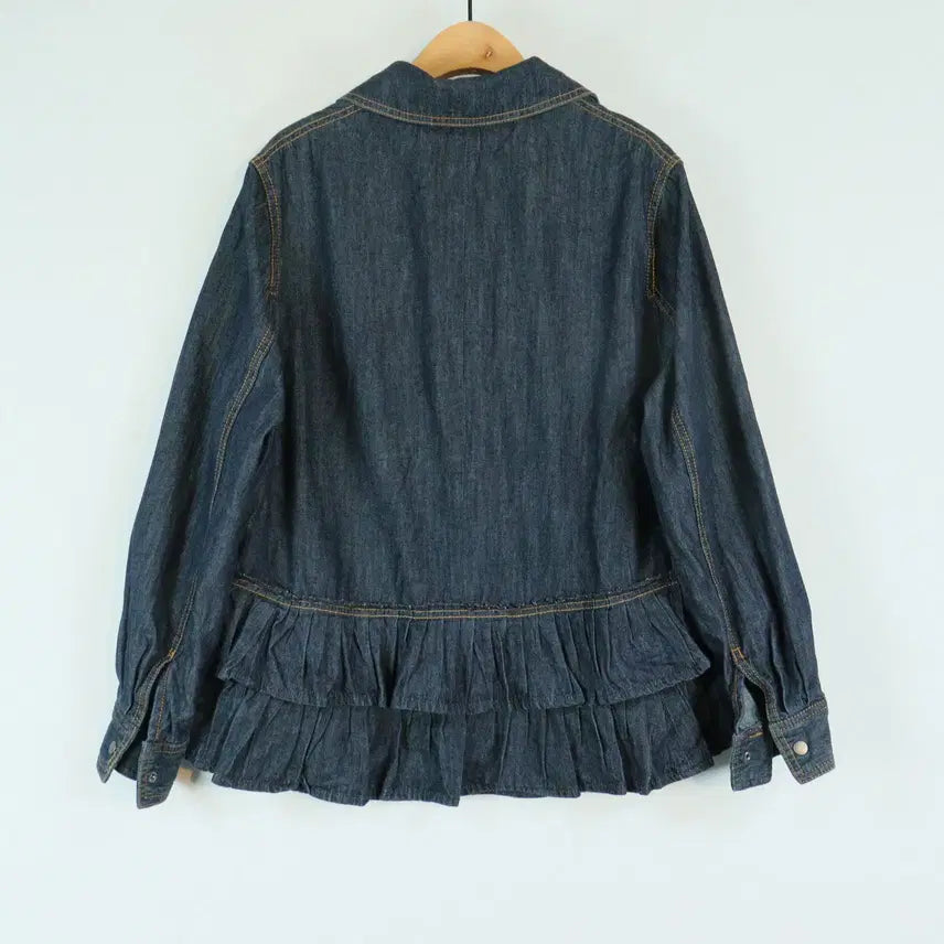 [BUNJANG] PAUL &amp; JOE Frill Denim Jacket / PAUL &amp; JOE 데님 프릴 자켓 77 여성 크롭 데님자켓