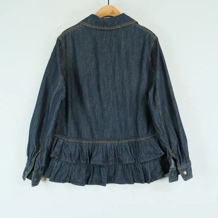 [BUNJANG] PAUL &amp; JOE Frill Denim Jacket / PAUL &amp; JOE 데님 프릴 자켓 77 여성 크롭 데님자켓