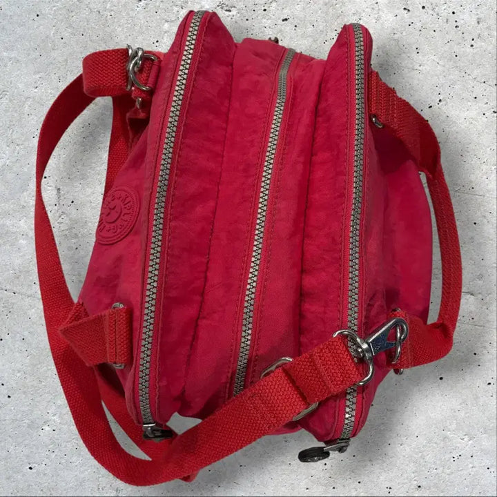 [BUNJANG] Kipling Red Pink Tote Crossbody Bag with Keyring / 키플링 레드 핑크 토트백 크로스백 + 키링