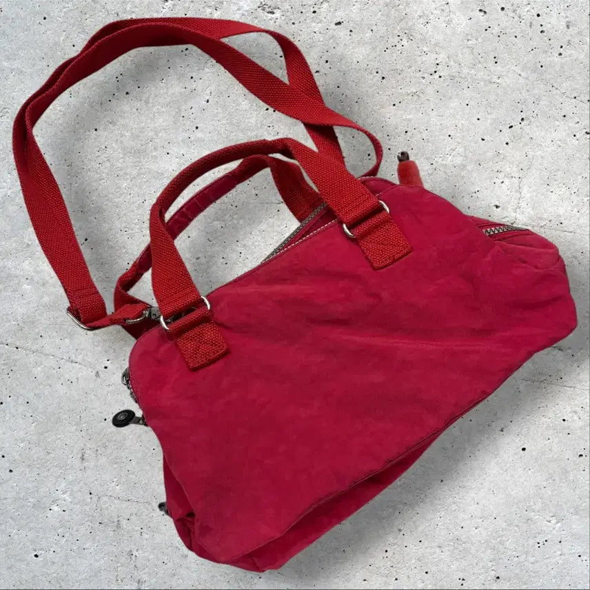 [BUNJANG] Kipling Red Pink Tote Crossbody Bag with Keyring / 키플링 레드 핑크 토트백 크로스백 + 키링