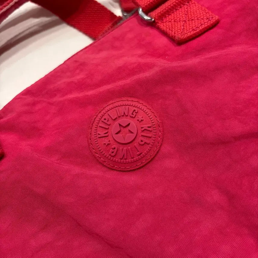[BUNJANG] Kipling Red Pink Tote Crossbody Bag with Keyring / 키플링 레드 핑크 토트백 크로스백 + 키링