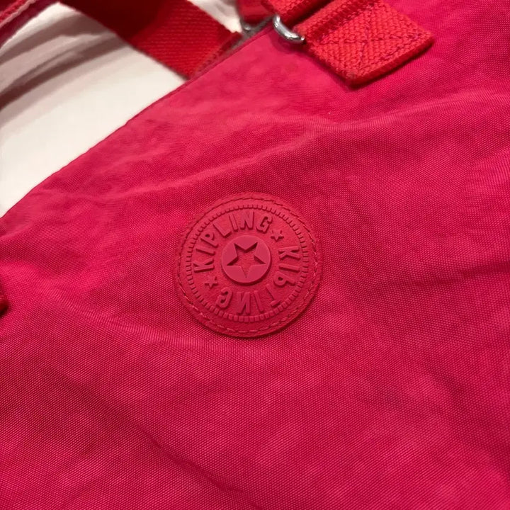 [BUNJANG] Kipling Red Pink Tote Crossbody Bag with Keyring / 키플링 레드 핑크 토트백 크로스백 + 키링