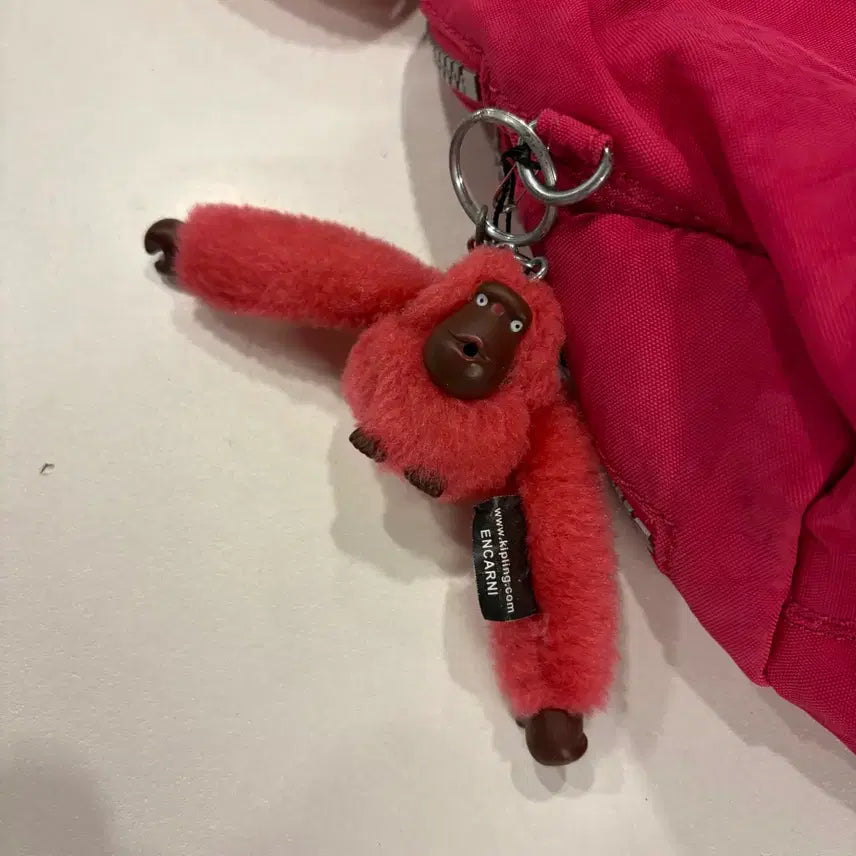 [BUNJANG] Kipling Red Pink Tote Crossbody Bag with Keyring / 키플링 레드 핑크 토트백 크로스백 + 키링