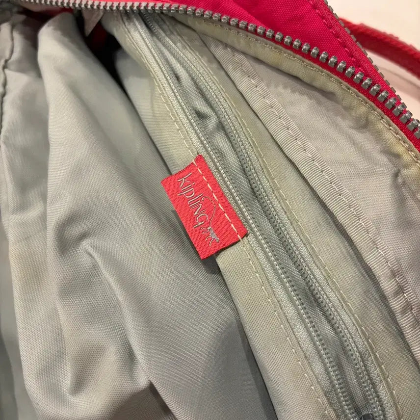 [BUNJANG] Kipling Red Pink Tote Crossbody Bag with Keyring / 키플링 레드 핑크 토트백 크로스백 + 키링