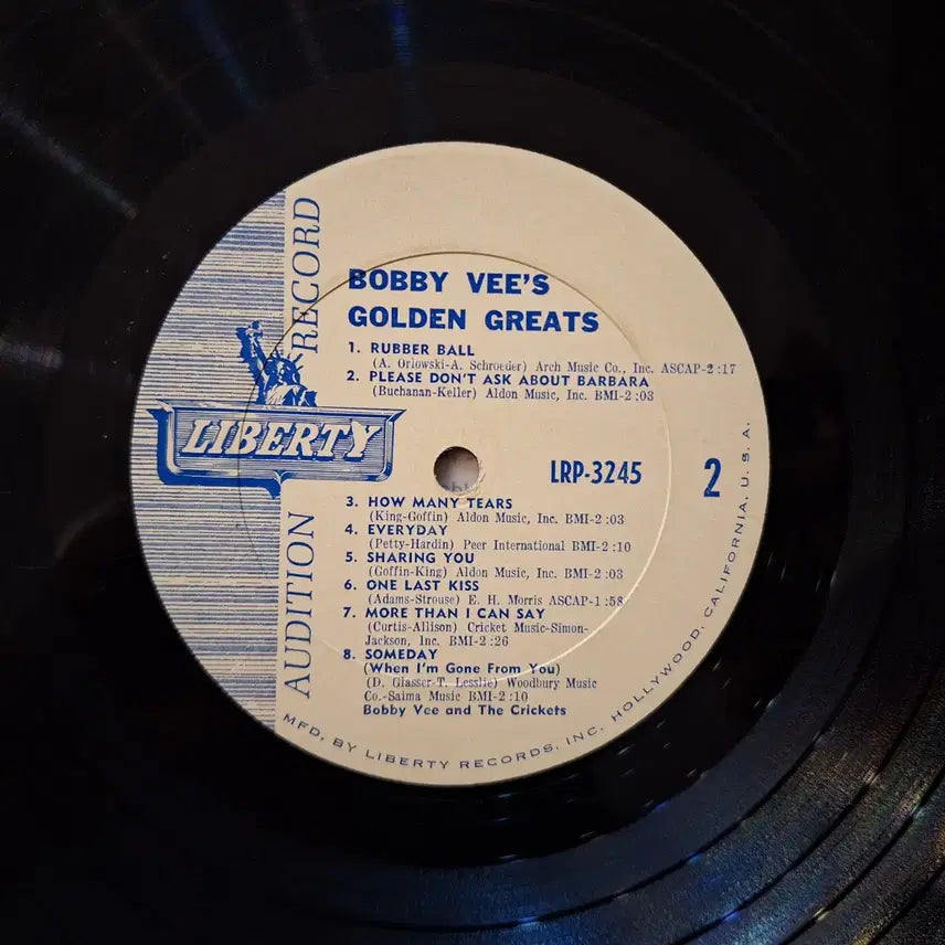[BUNJANG] Bobby Vee Golden Greats LP / 미국반/Bobby Vee&