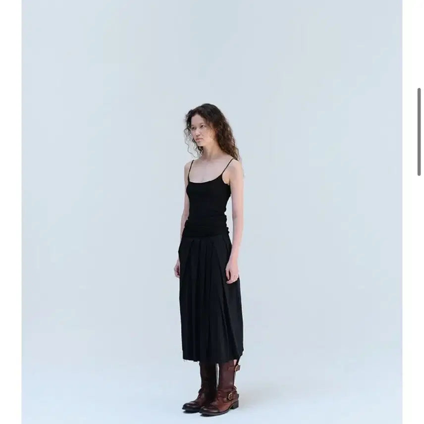 [BUNJANG] Repos Black Pleated Midi Skirt / 리포스 블랙 플리츠 스커트