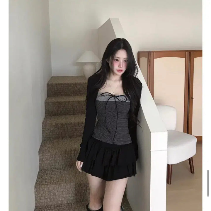 [BUNJANG] Cloudiemotion Zigzag Cotti Dot Deep Square Glam Top / 클라우드이모션 지그재그 코티 도트 딥 스퀘어 글램 탑 top