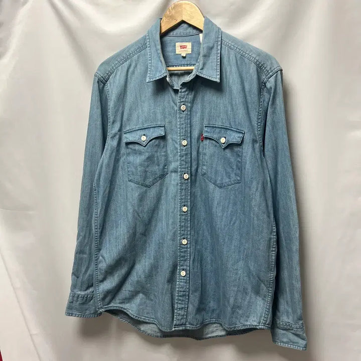 [SOLD OUT] [정품/M] 리바이스 데님 연청 백프린팅 셔츠