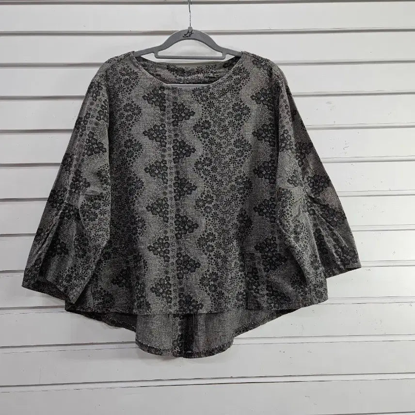 [SOLD OUT] 브라운 플라워패턴 면 블라우스/보물찾기천사