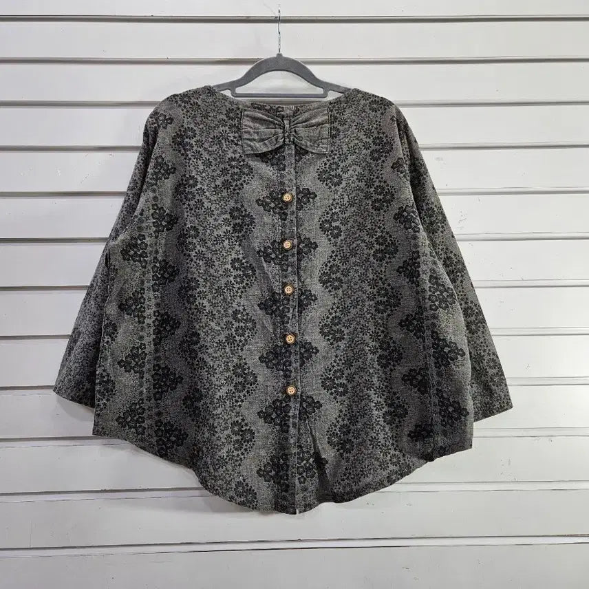 [SOLD OUT] 브라운 플라워패턴 면 블라우스/보물찾기천사