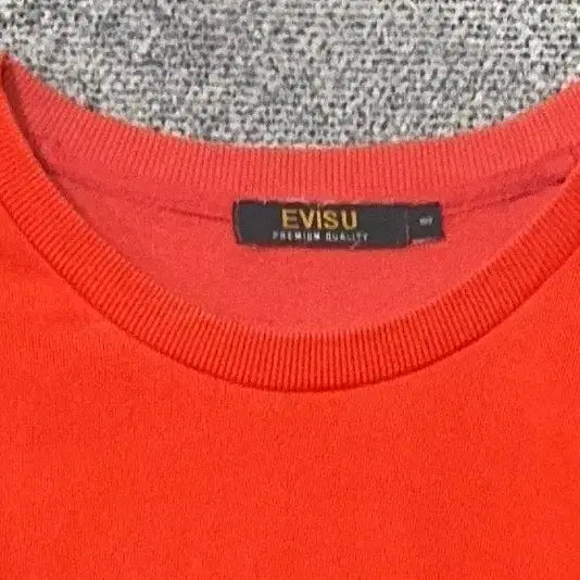 [BUNJANG] EVISU Orange Printed Sweatshirt / 에비수 프린팅 오렌지 맨투맨 100