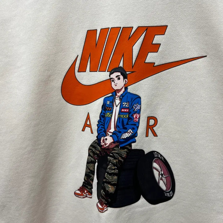 [BUNJANG] Nike French Terry Ivory Back Printing Sweatshirt / [정품/S] 나이키 프렌치테리 백프린팅 아이보리 맨투맨