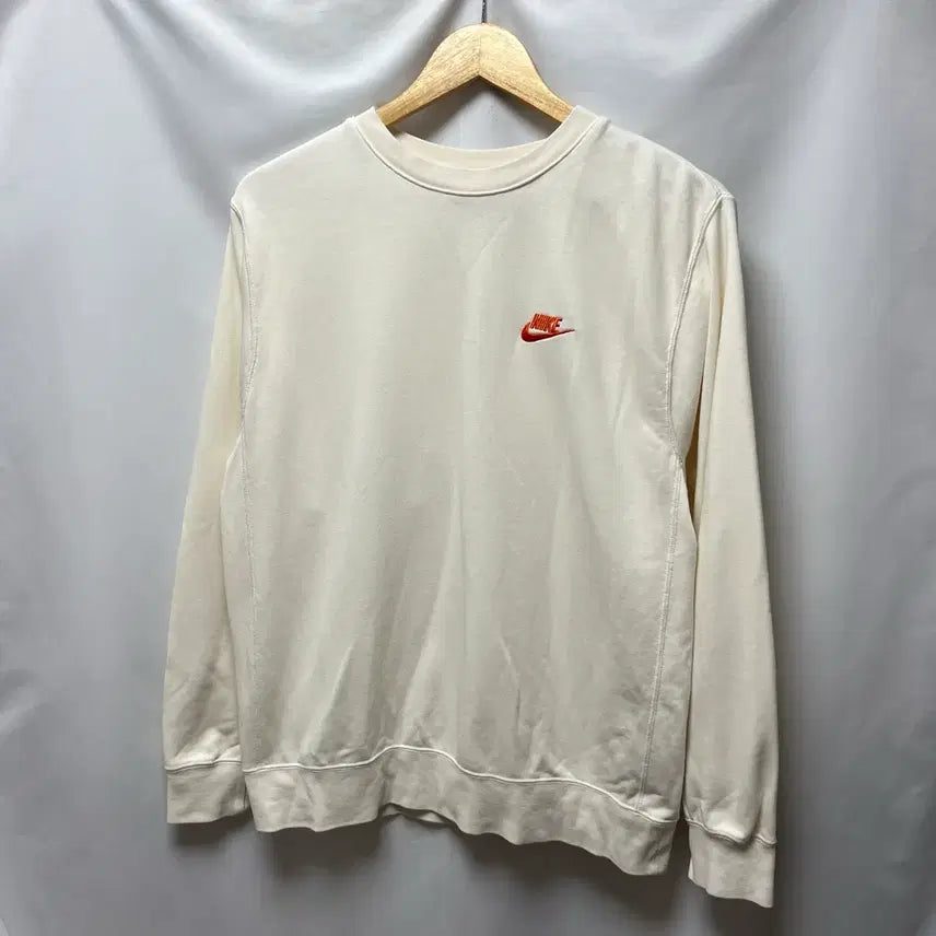 [BUNJANG] Nike French Terry Ivory Back Printing Sweatshirt / [정품/S] 나이키 프렌치테리 백프린팅 아이보리 맨투맨