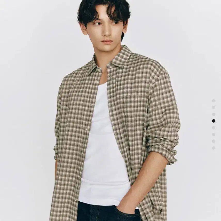 [BUNJANG] Giordano Byun Wooseok Relaxed Fit Checkered Shirt (M Size) / 지오다노 [변우석] 남자 릴렉스핏 체크 셔츠 <M사이즈>
