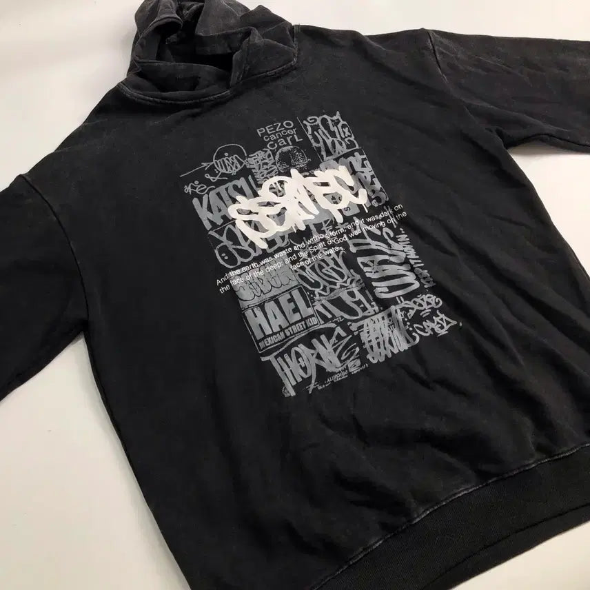 [SOLD OUT] 빈티지 워싱 그래피티 후드티