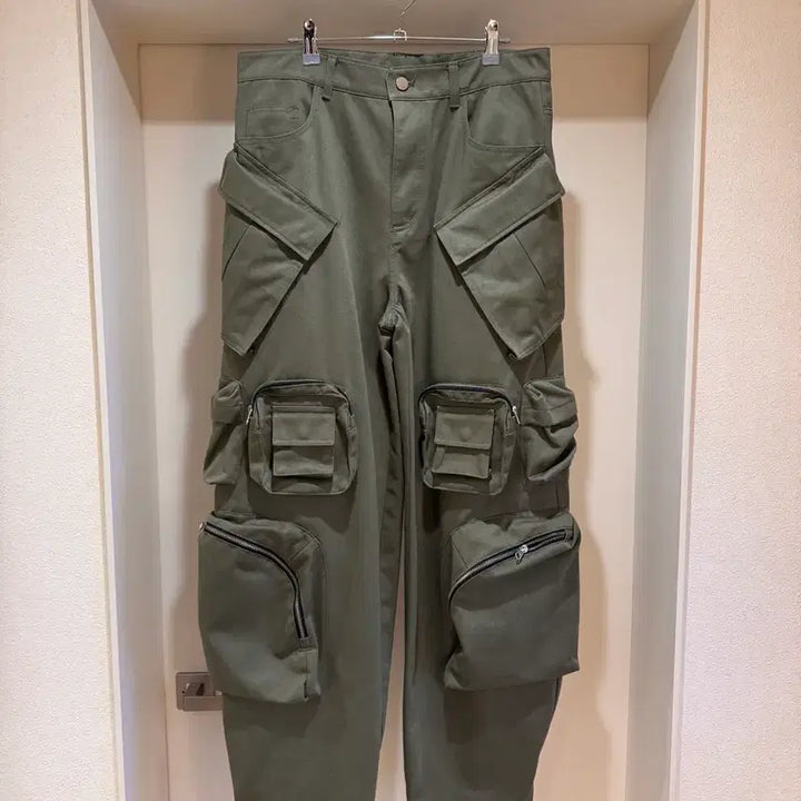 [BUNJANG] Nohnode Mechanic Cargo Pants Khaki / 2) 논노드 메카닉 카고 팬츠 카키
