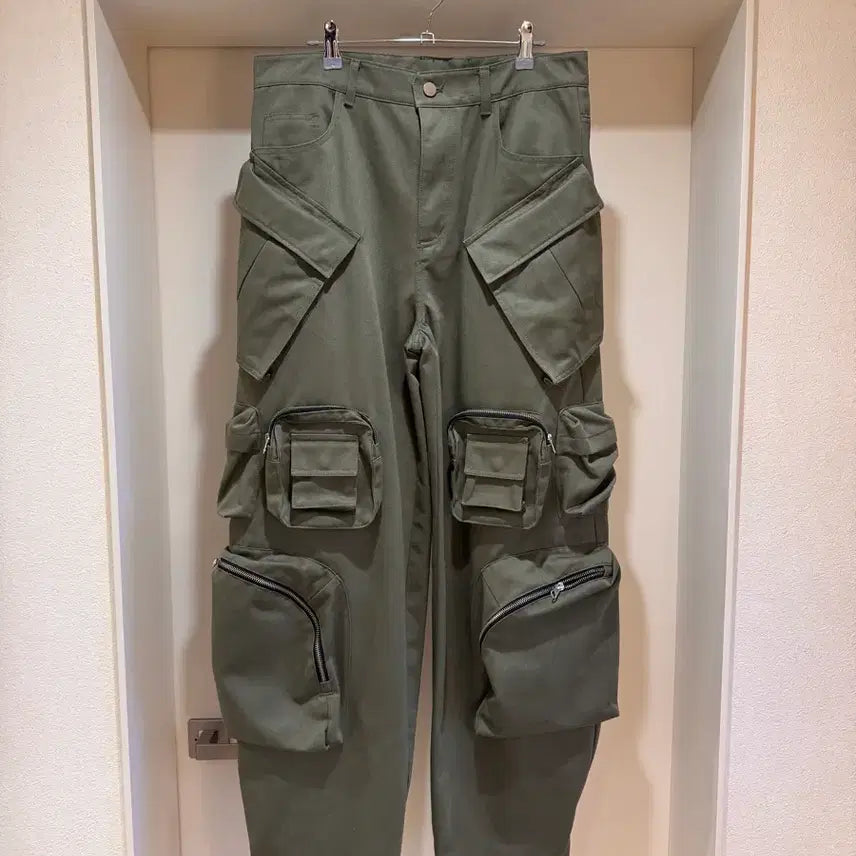 [BUNJANG] Nohnode Mechanic Cargo Pants Khaki / 2) 논노드 메카닉 카고 팬츠 카키