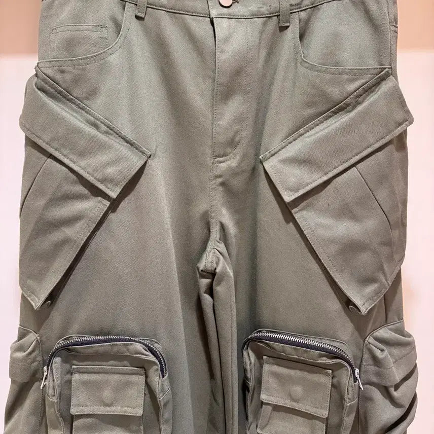 [BUNJANG] Nohnode Mechanic Cargo Pants Khaki / 2) 논노드 메카닉 카고 팬츠 카키