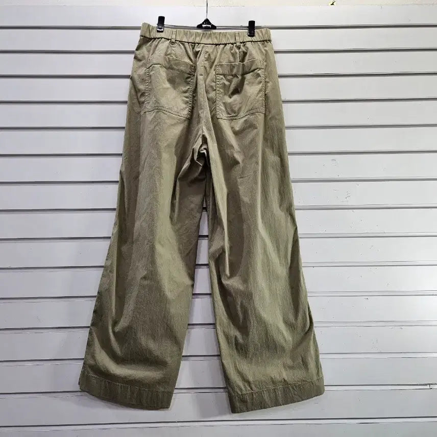 [BUNJANG] Beige Wide-Leg Elastic Waist Pants / 연카키베이지 면스판 살짝 와이드 밴딩바지/보물찾기천사