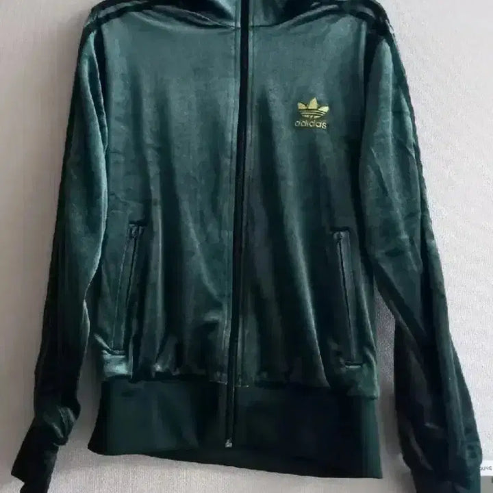 [BUNJANG] Adidas Velvet Green Track Top Jacket (Size 90) / 아디다스 희귀 대장급 벨벳 초록 그린 트랙탑 져지집업 90