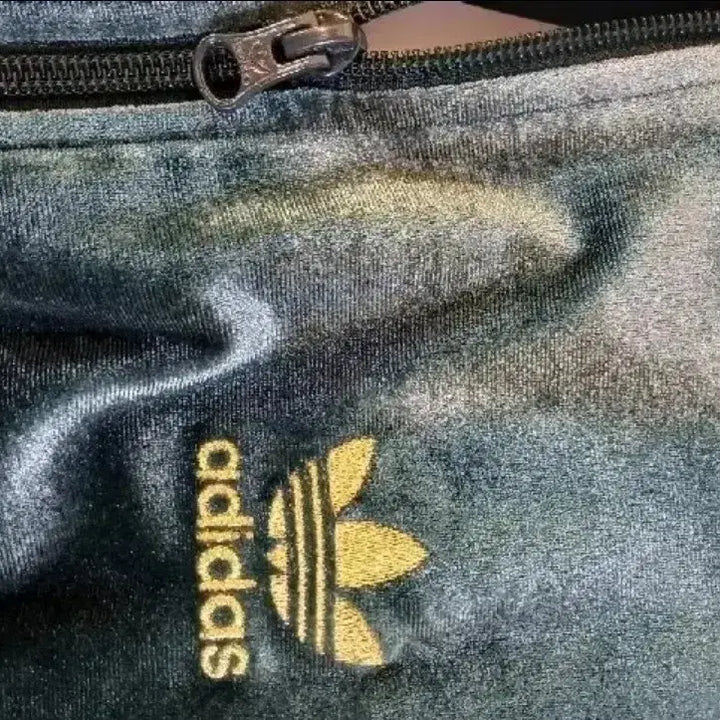 [BUNJANG] Adidas Velvet Green Track Top Jacket (Size 90) / 아디다스 희귀 대장급 벨벳 초록 그린 트랙탑 져지집업 90