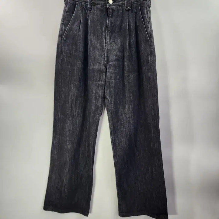 [BUNJANG] FOTTNERS Two Tuck Wide Black Jeans / [S] 파트너스 FOTTNERS 투턱 와이드 블랙 청바지 하이웨이스트 2