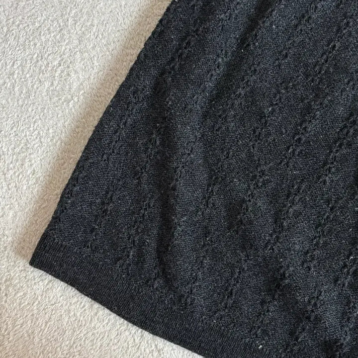 [BUNJANG] Honeysuckle Rose Charcoal Knit Short Sleeve Dress Top / 일본빈티지 honeysuckle rose 차콜 니트 반팔 원피스 탑